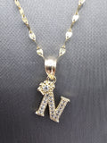 *Special Set* 14k Gold Chain w/pendant - Initial Letter N