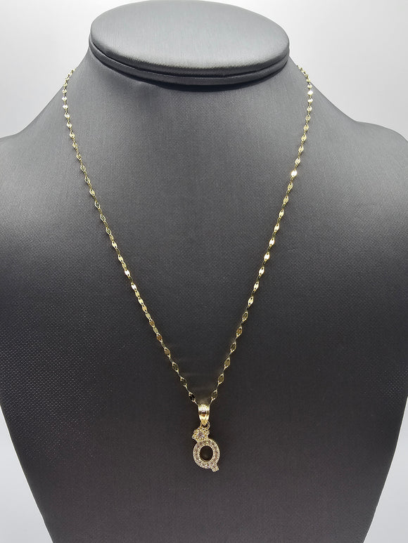 *Special Set* 14k Gold Chain w/pendant - Initial Letter Q