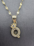 *Special Set* 14k Gold Chain w/pendant - Initial Letter Q