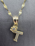 *Special Set* 14k Gold Chain w/pendant - Initial Letter T