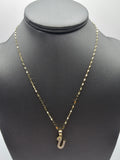 *Special Set* 14k Gold Chain w/pendant - Initial Letter U