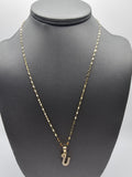 *Special Set* 14k Gold Chain w/pendant - Initial Letter U