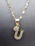 *Special Set* 14k Gold Chain w/pendant - Initial Letter U