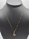 *Special Set* 14k Gold Chain w/pendant - Initial Letter W