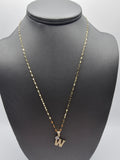 *Special Set* 14k Gold Chain w/pendant - Initial Letter W