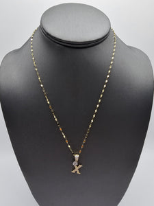 *Special Set* 14k Gold Chain w/pendant - Initial Letter X