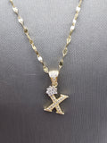 *Special Set* 14k Gold Chain w/pendant - Initial Letter X