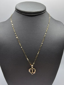 *Special Set* 14k Gold Chain w/pendant - Initial Letter I