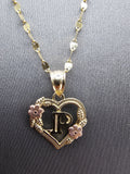 *Special Set* 14k Gold Chain w/pendant - Initial Letter P