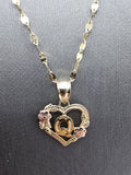 *Special Set* 14k Gold Chain w/pendant - Initial Letter Q