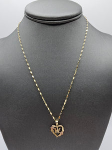 *Special Set* 14k Gold Chain w/pendant - Initial Letter W