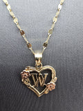 *Special Set* 14k Gold Chain w/pendant - Initial Letter W