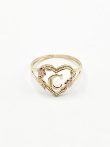 14K Gold Ring - Initial Letter C