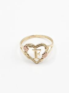 14K Gold Ring - Initial Letter F