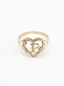 14K Gold Ring - Initial Letter P