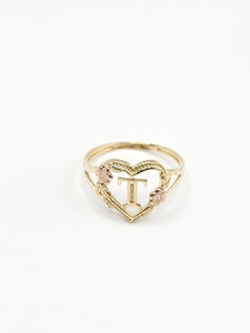 14K Gold Ring - Initial Letter T