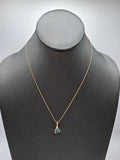 14k Gold Necklace - Blue Evil Eye