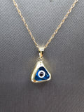 14k Gold Necklace - Blue Evil Eye