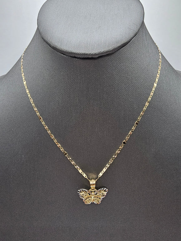 14k Gold Chain w/pendant - Butterfly