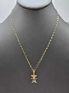 *Special Set* 14k Gold Chain w/pendant - Girl Birthstone (March)