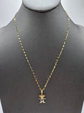 *Special Set* 14k Gold Chain w/pendant - Girl Birthstone (March)