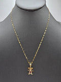 *Special Set* 14k Gold Chain w/pendant - Girl Birthstone (June)