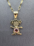 *Special Set* 14k Gold Chain w/pendant - Girl Birthstone (June)