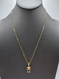 *Special Set* 14k Gold Chain w/pendant - Girl Birthstone (September)