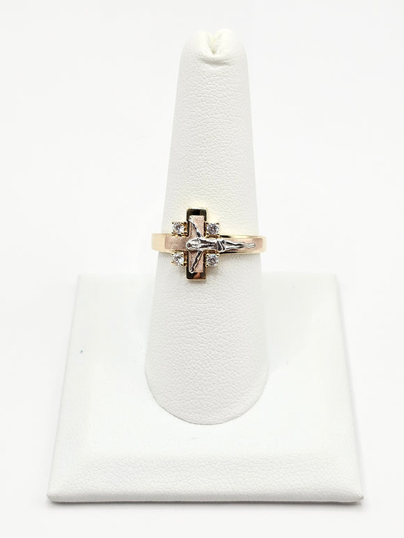 14K Gold Ring - Jesus on Cross