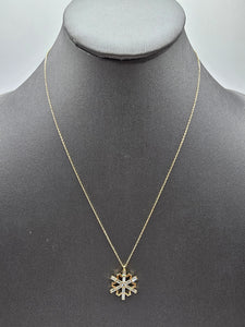 14k Gold Necklace - Snowflake