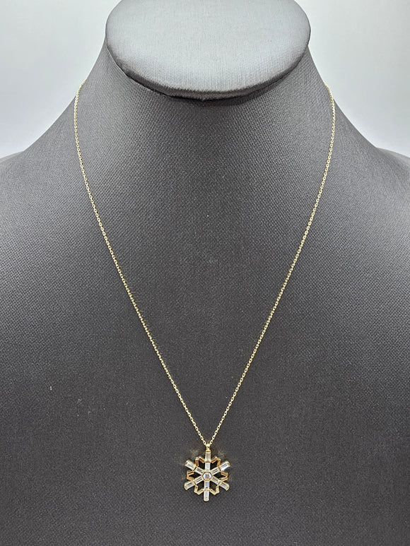 14k Gold Necklace - Snowflake