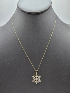 14k Gold Necklace - Snowflake