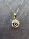 14k Gold Necklace - Red Evil Eye