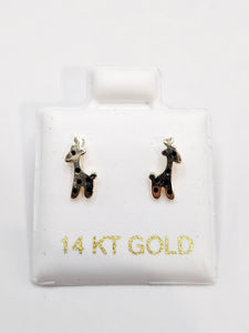 14K Gold Earrings - Giraffe