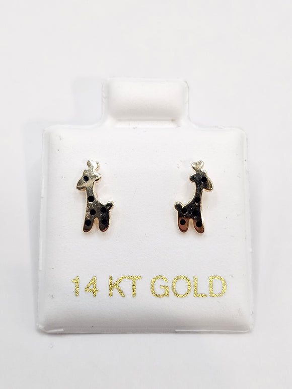 14K Gold Earrings - Giraffe