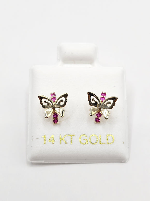 14K Gold Earrings - Butterfly