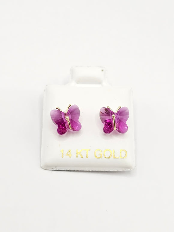 14K Gold Earrings - Butterfly