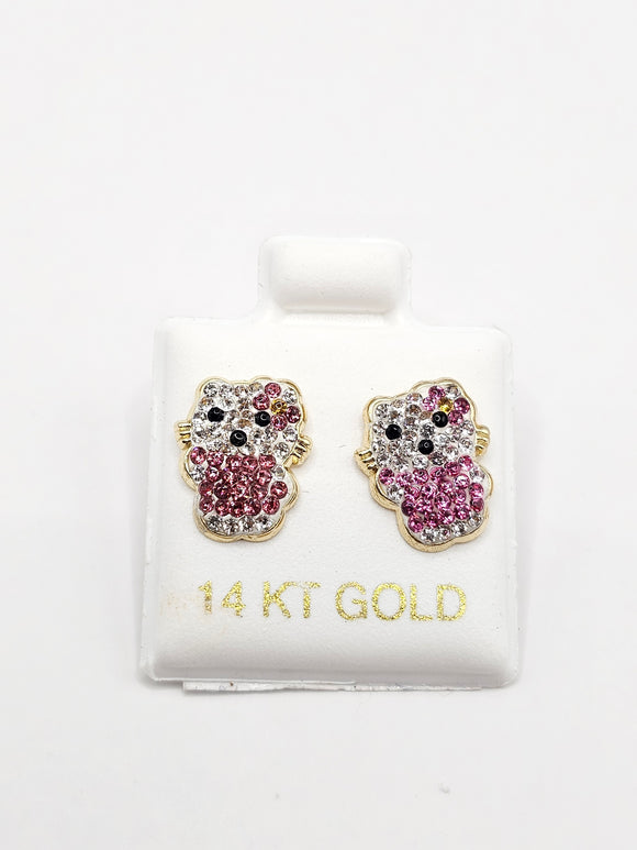 14K Gold Earrings - Hello Kitty