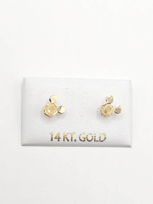 14K Gold Earrings - Mouse