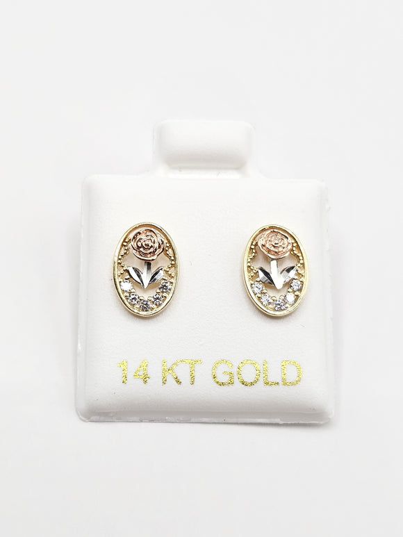 14K Gold Earrings - Rose