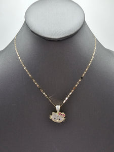 14k Gold Chain w/pendant - Hello Kitty