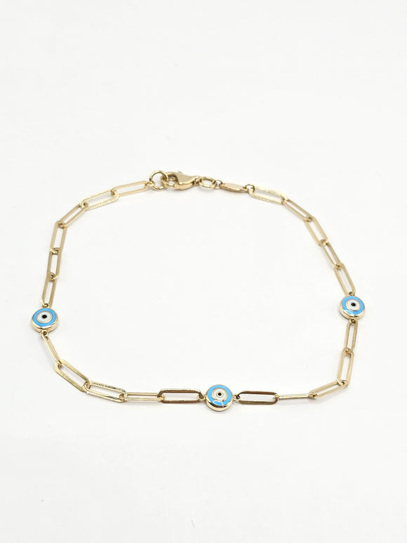 14k Gold Bracelet - Evil Eye