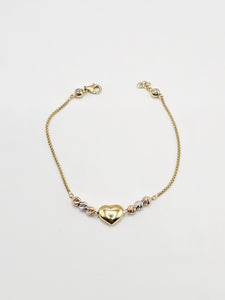 14k Gold Bracelet - Heart