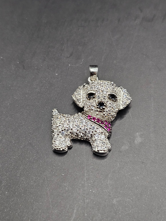 Sterling Silver 925 Pendant - Dog