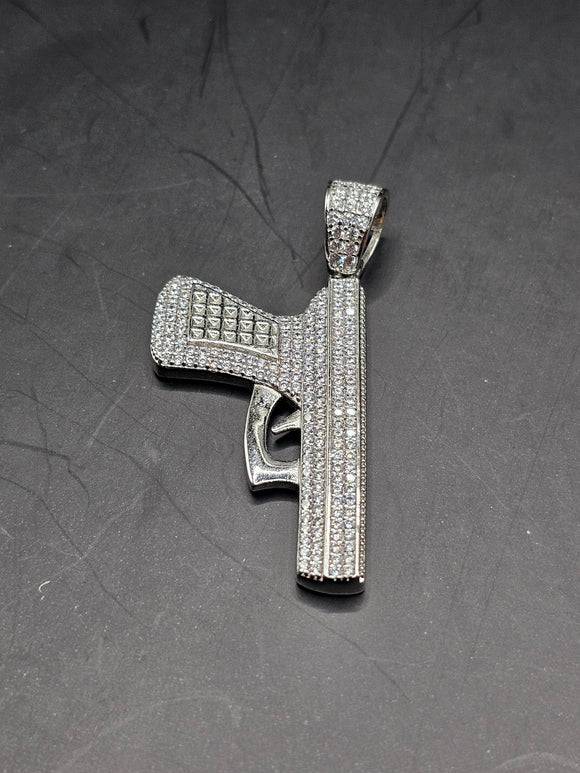 Sterling Silver 925 Pendant - Gun