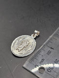 Sterling Silver 925 Pendant - San Judas w/Virgin Mary