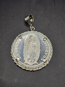 Sterling Silver 925 Pendant - Virgin Mary w/San Judas