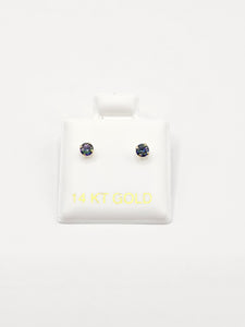 14K Gold Earrings - Circle Stud