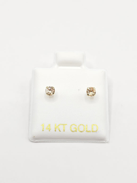 14K Gold Earrings - Circle Stud