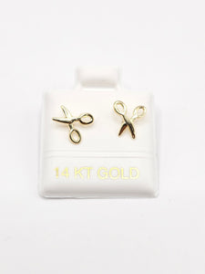 14K Gold Earrings - Scissors